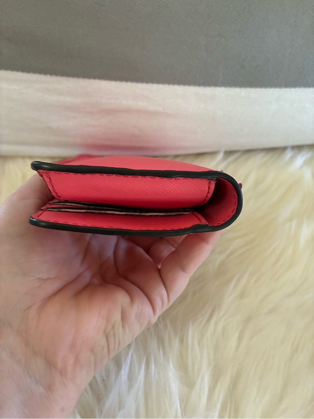 henri bendel coral pink floral applique wallet - Picture 13 of 16